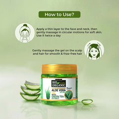 Bio Organic Pure Aloe Vera Gel With Green Tea Extract For Young, Radiant Skin & Hair