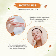 Bio Organic Sweet Almond Oil for Hair and Skin - 100% Natural & Pure