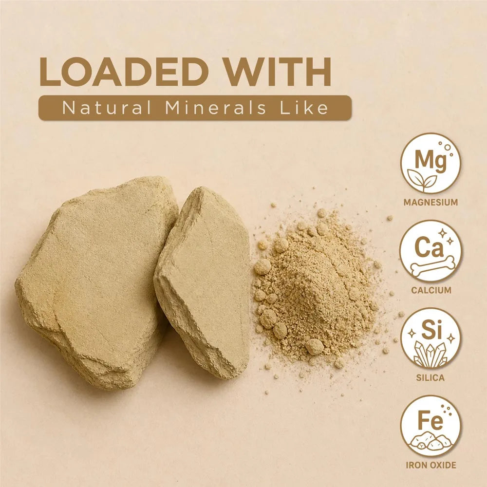 Multani Mitti Powder Ingredients : Magnesium, Calcium, Silica, and Iron Oxide for Ultimate Skin Nourishment