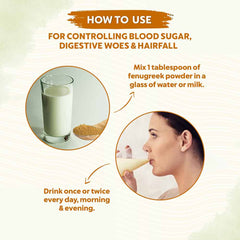 Bio Organic Fenugreek Methi Seed Powder for Hair & Skin - 100% Natural & Pure (100gm)