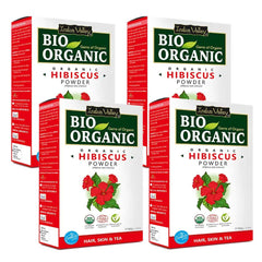 Bio Organic Hibiscus Powder for Skin & Hair - 100% Natural & Pure - Pack of 4
