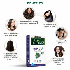 Bio Organic Indigo Leaf Powder with Applicator Brush - Available in 3 Size
