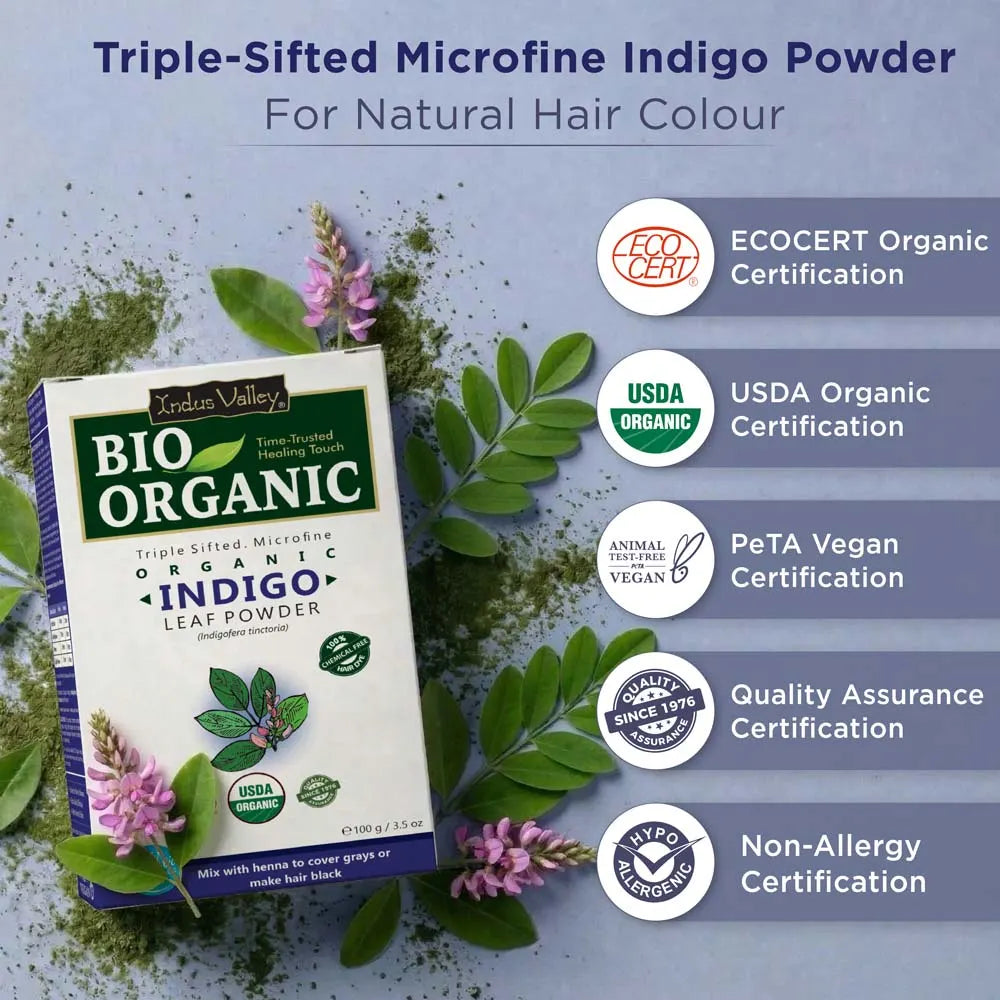 Triple Sifted Microfine Indigo Powder for Natural Hair Colour