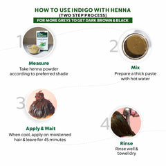 Bio Organic Indigo Leaf Powder with Applicator Brush - Available in 3 Size