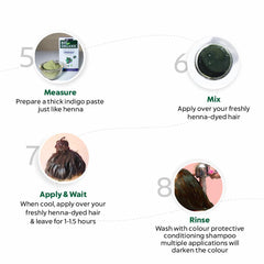 Bio Organic Indigo Leaf Powder with Applicator Brush - Available in 3 Size