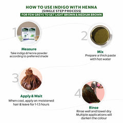 Bio Organic Indigo Leaf Powder with Applicator Brush - Available in 3 Size