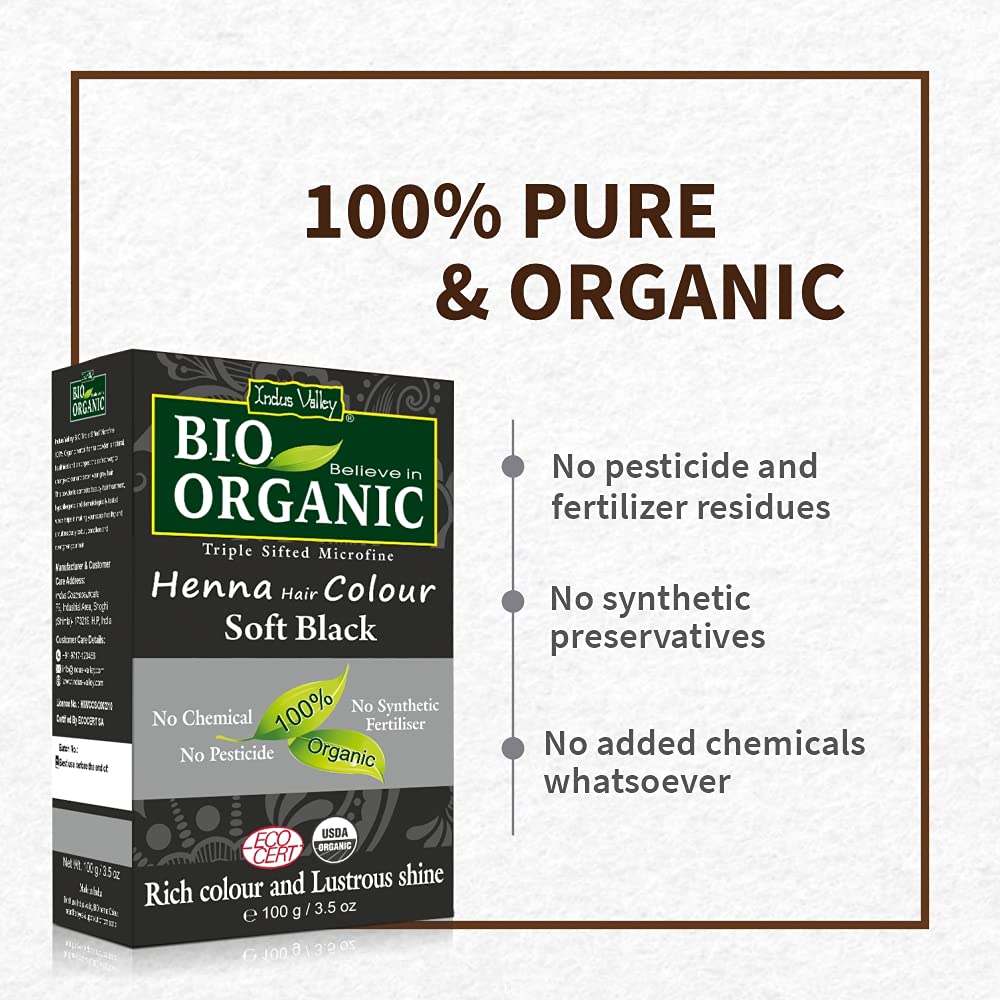 100% Pure Organic Soft Black Henna Hair Colour