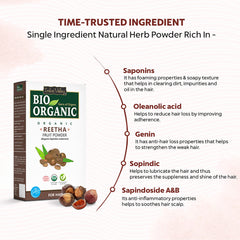 Bio Organic Reetha Fruit Powder for Hair - 100% Natural & Pure