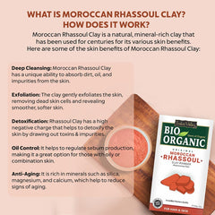 Bio Organic Moroccan Rhassoul Clay Powder for Hair & Skin - 100% Natural & Pure (250gm)