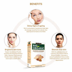 Bio Organic Multani Mitti Powder, Sandalwood Face Pack Powder, Mulethi Powder & Orange Fruit Peel Powder for Glowing Skin Combo - 100% Natural & Pure