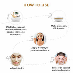 Bio Organic Sandalwood Face Pack Powder - Pack of 4 (800gm)