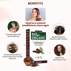 Bio Organic Shikakai Fruit Powder for Hair Wash - 100% Natural & Pure