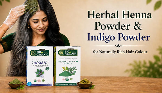 Herbal Henna Powder & Indigo Powder for Naturally Rich Hair Colour