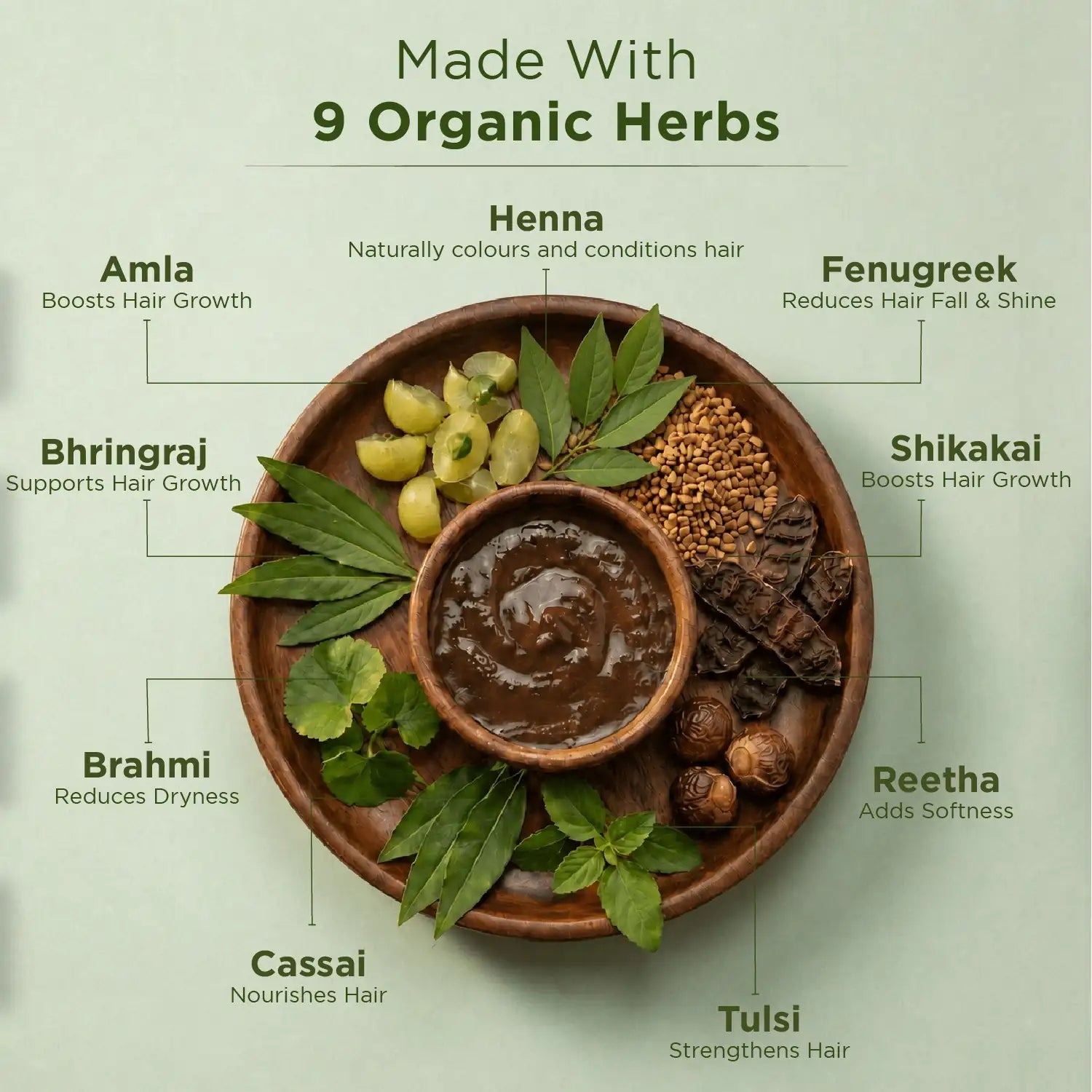 Bio Organic Herbal Henna Powder Hair Colour - 100% Natural & Pure (Available in 3 Size)