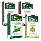 Bio Organic Reetha Fruit Powder, Shikakai Fruit Powder, Bhringraj Powder & Amla Fruit Powder