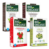 Bio Organic Reetha Fruit Powder, Shikakai Fruit Powder, Hibiscus Powder & Amla Fruit Powder
