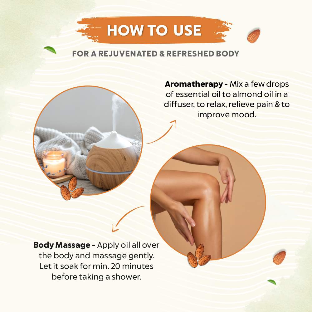 Bio Organic Sweet Almond Oil for Hair and Skin