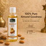 Bio Organic Sweet Almond Oil for Healthy Hair and Glowing Skin - 100% Natural & Pure