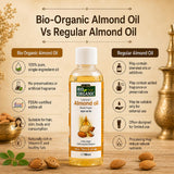 Bio Organic Sweet Almond Oil for Healthy Hair and Glowing Skin - 100% Natural & Pure
