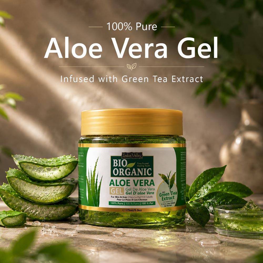 100% Pure Bio Organic Aloe Vera Gel for Face, Hair & Skin – Hydrating & Soothing Gel