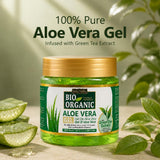 100% Pure aloe vera gel infused with green tea extract 
