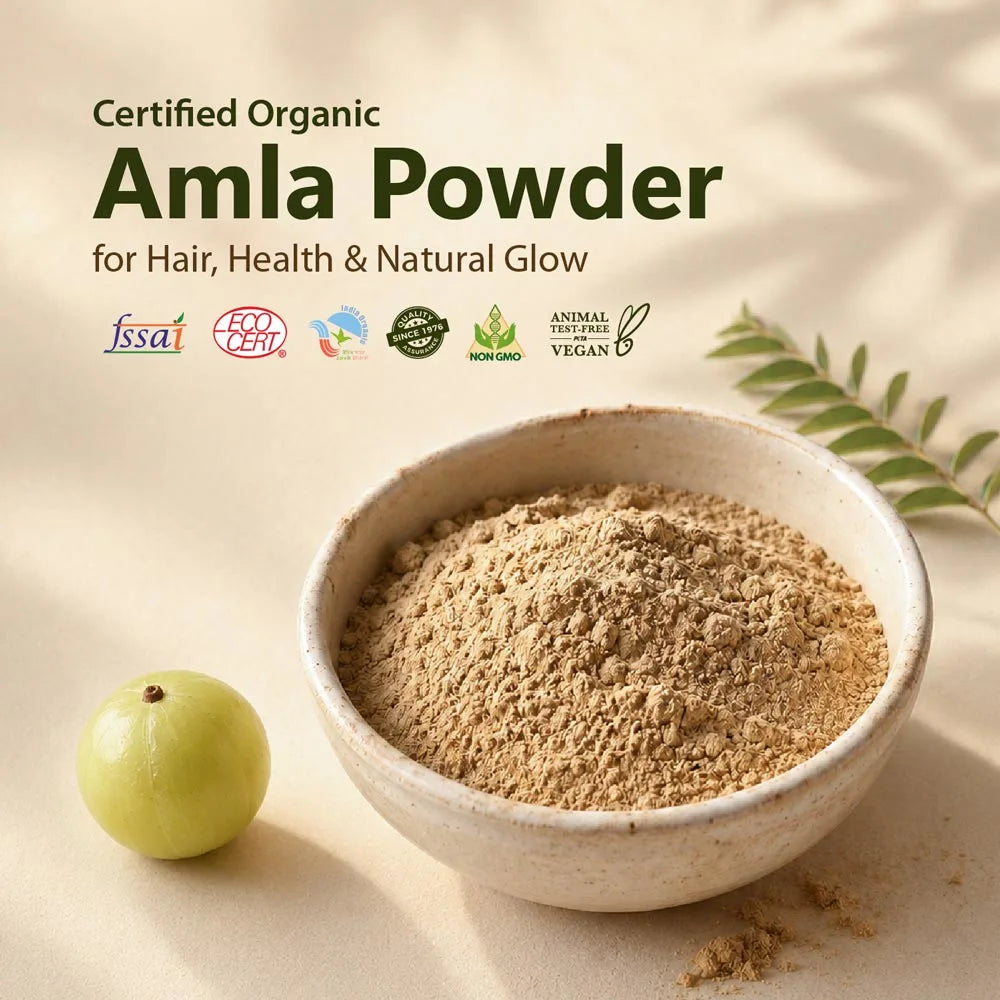 100% Organic Amla Fruit Powder (Indian Gooseberry) for Hair Growth, Skin Glow & Immunity Boost - 100g
