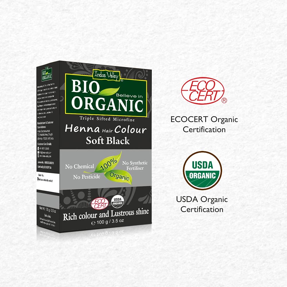 Bio Organic Soft Black Henna Hair Colour - 100gm