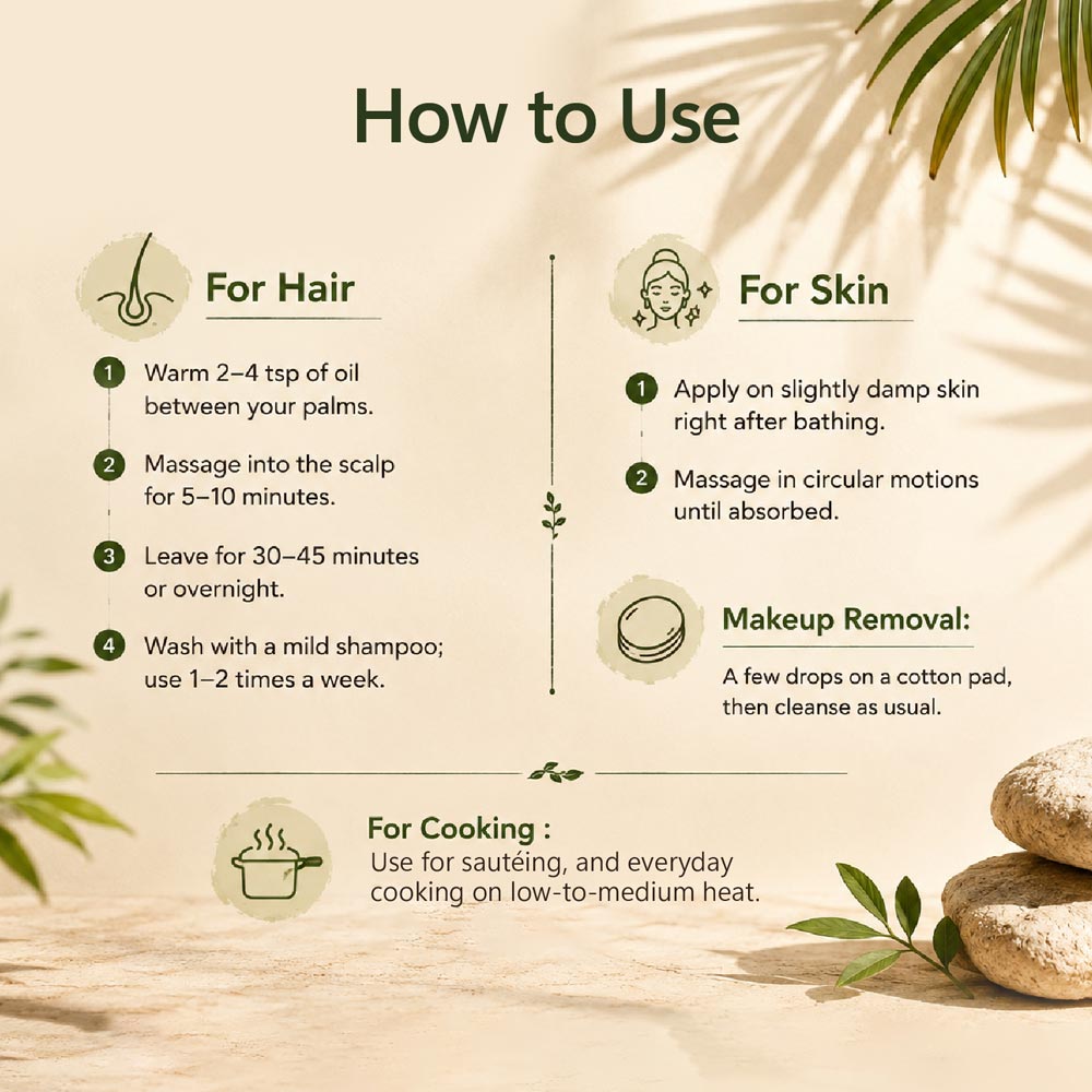 Bio Organic Extra Virgin Coconut Oil for Hair and Skin - 100% Natural & Pure