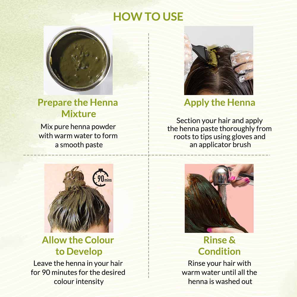 Dark Brown Henna Hair Colour - How to Use