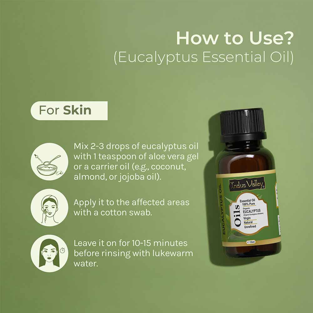 Pure & Organic Eucalyptus Essential Oil how to use for skin