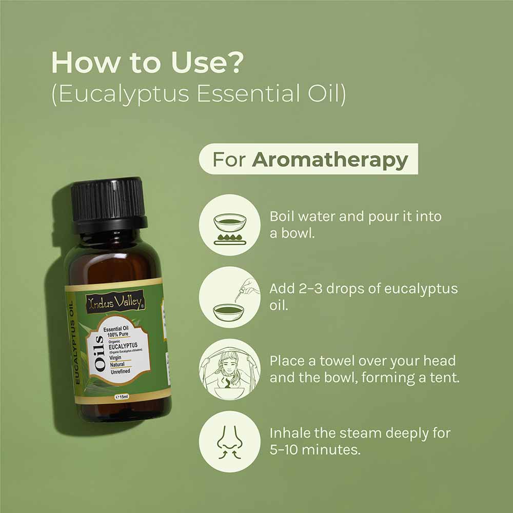 Pure & Organic Eucalyptus Essential Oil how to use for aromatherapy 
