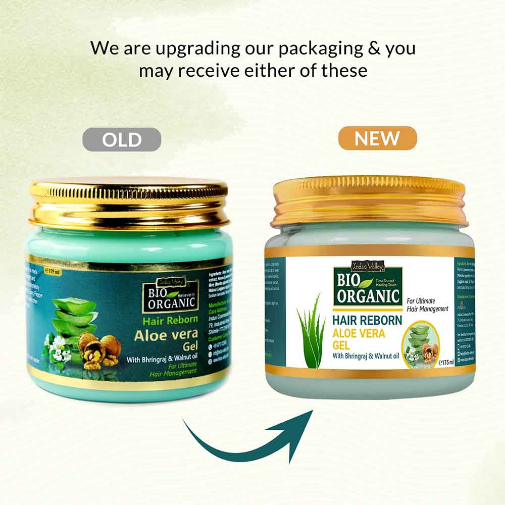 Hair Reborn Aloe Vera Gel Old to New Packaging 