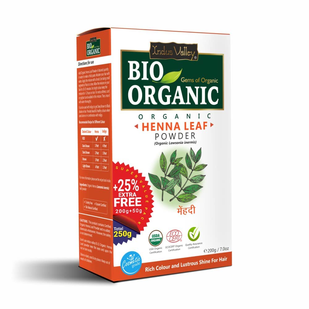 Bio Organic Henna Leaf Powder for Hair - 100% Natural & Pure (Available in 3 Size)