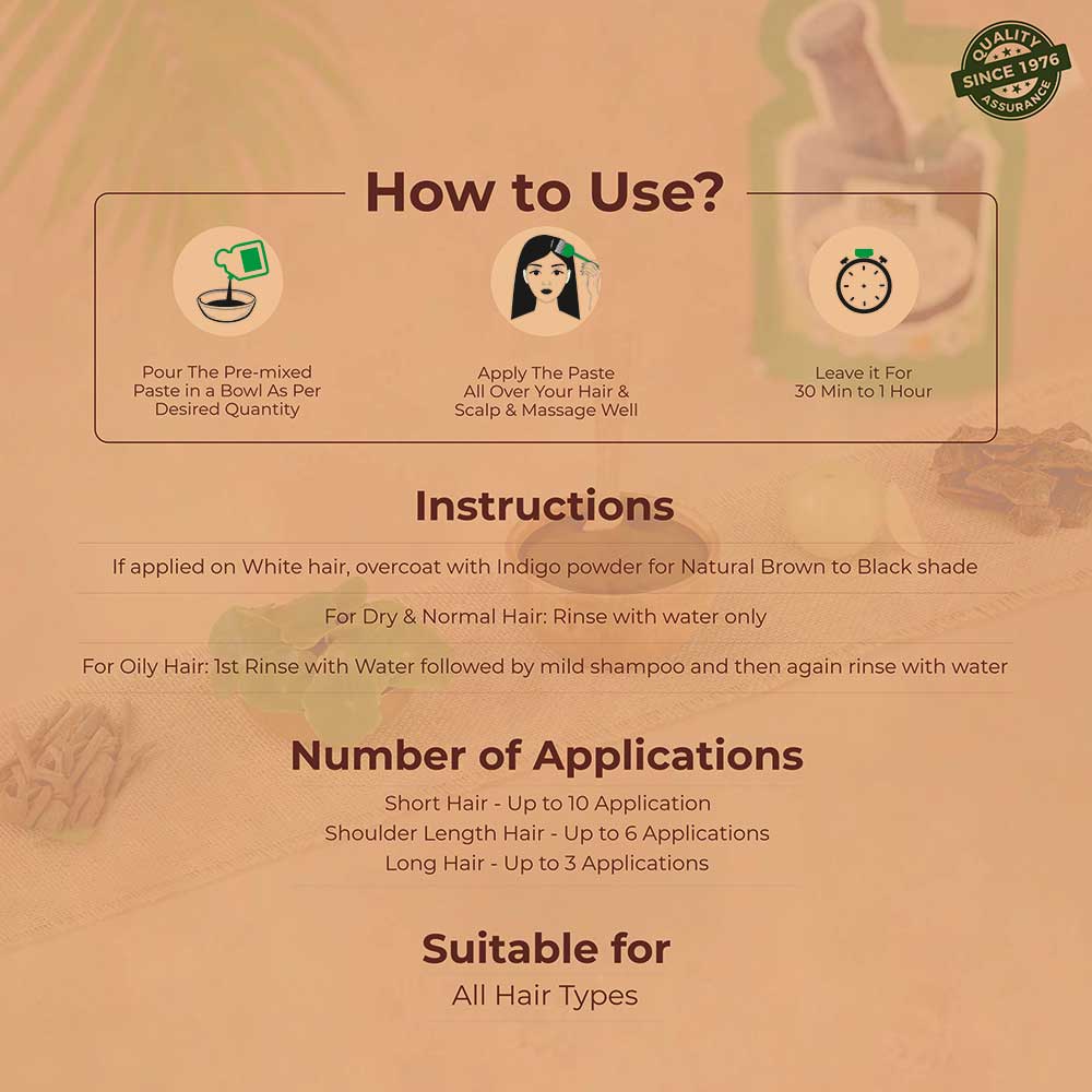 Ready-to-Apply Herbal Henna+ Paste With Shikakai & Bhringraj - 150gm
