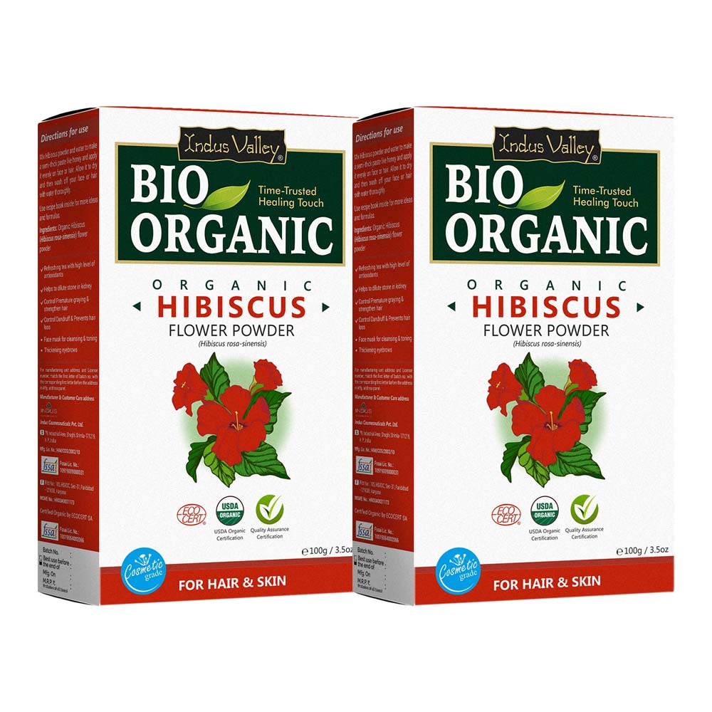 100% Pure Bio Organic Hibiscus Flower Powder for Hair Growth & Skin Care – Natural & Organic