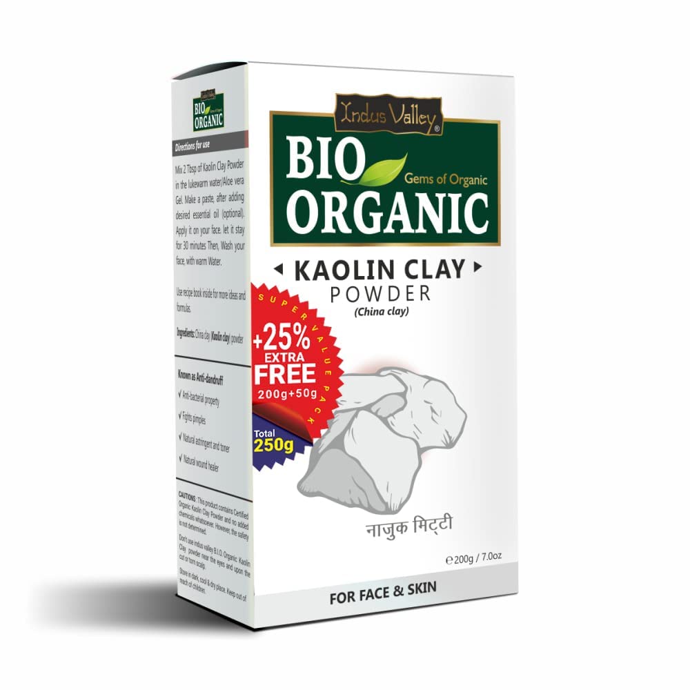 Bio Organic Kaolin Clay Powder for Face & Skin - 100% Natural & Pure