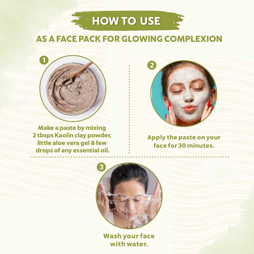 Kaolin Clay Powder - How to Use Face Pack for Glowing Complexion 