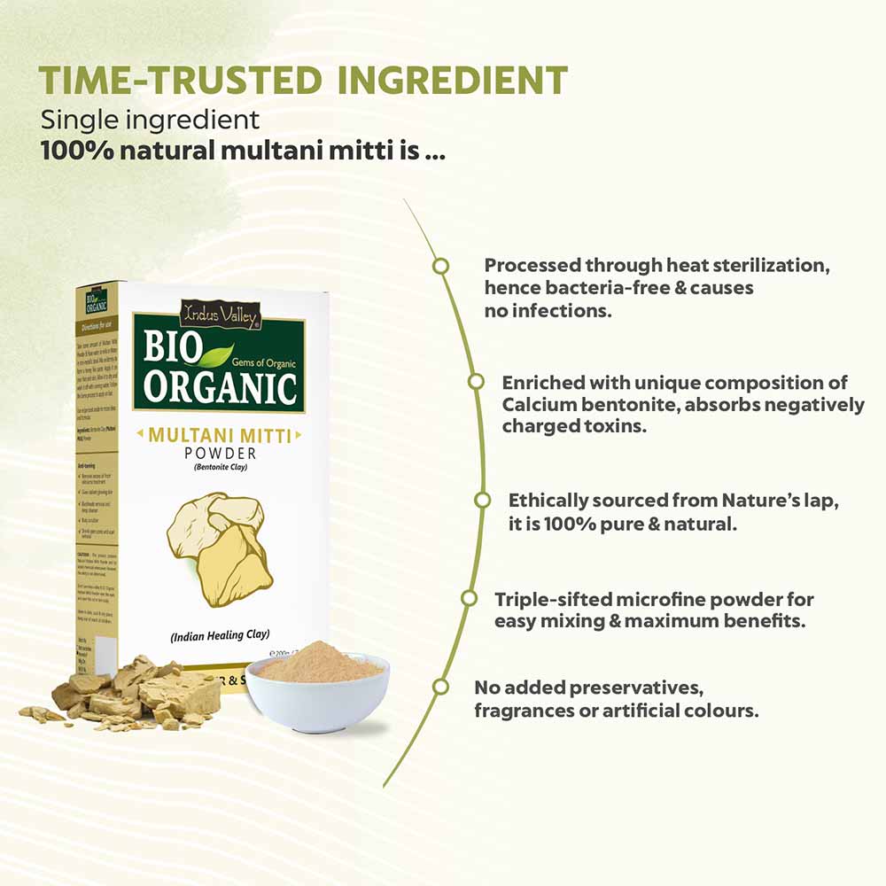 Bio Organic Multani Mitti Powder for Hair and Face Pack