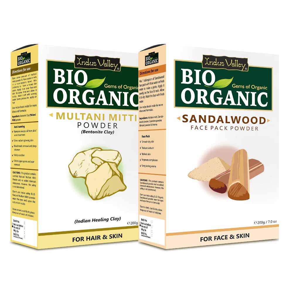 Bio Organic Multani Mitti Powder & Sandalwood Face Pack Powder