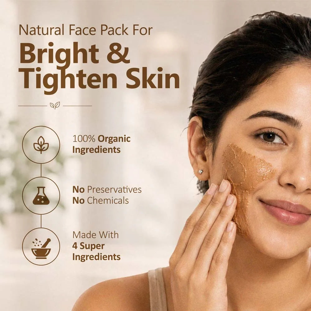 Bio Organic Sandalwood Face Pack Powder for Glowing Skin – 100% Pure Natural Chandan Powder