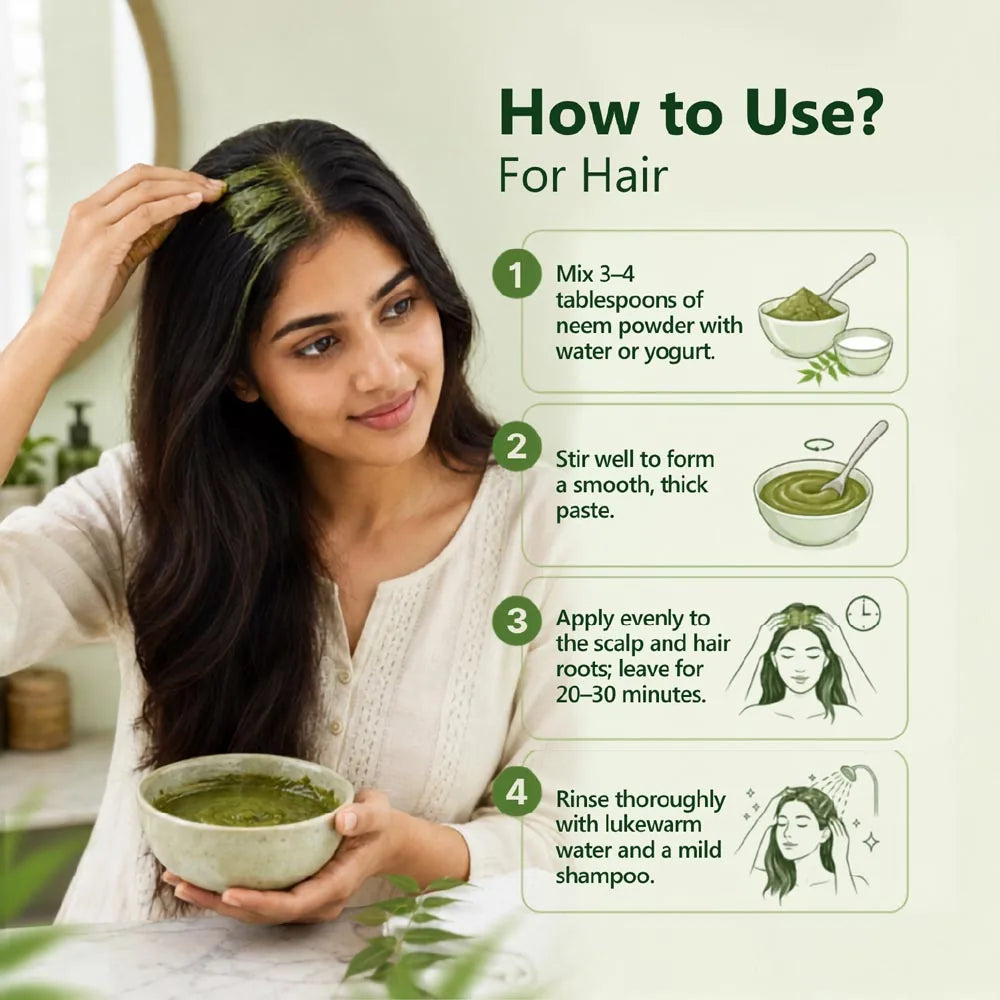 Bio Organic Neem Leaf Powder – 100% Natural & Pure for Healthy Skin and Hair