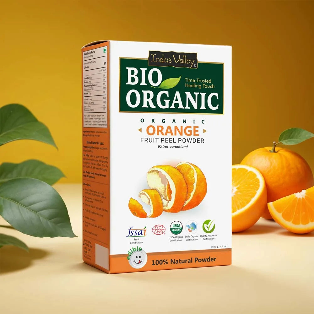 Bio Organic Orange Peel Powder for Face and Hair - 30gm