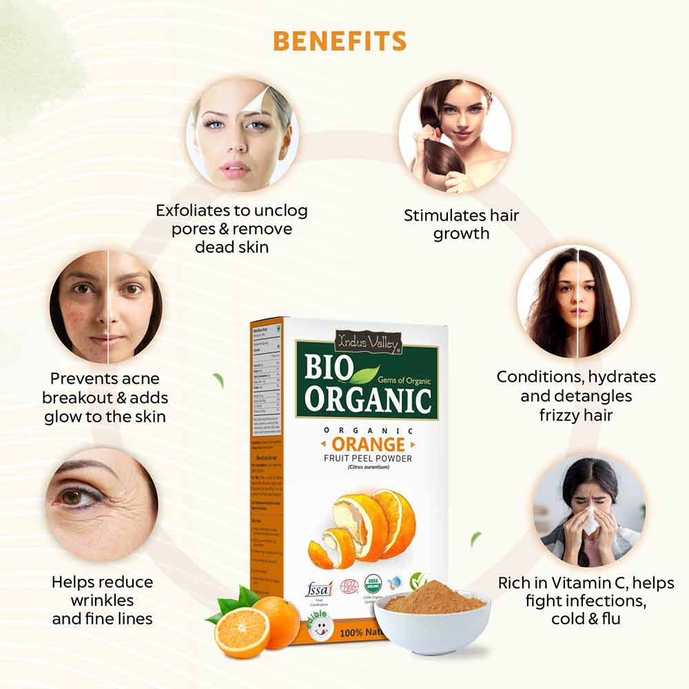 Natural & Pure Orange Peel Powder for Benefits for Skin and Hair