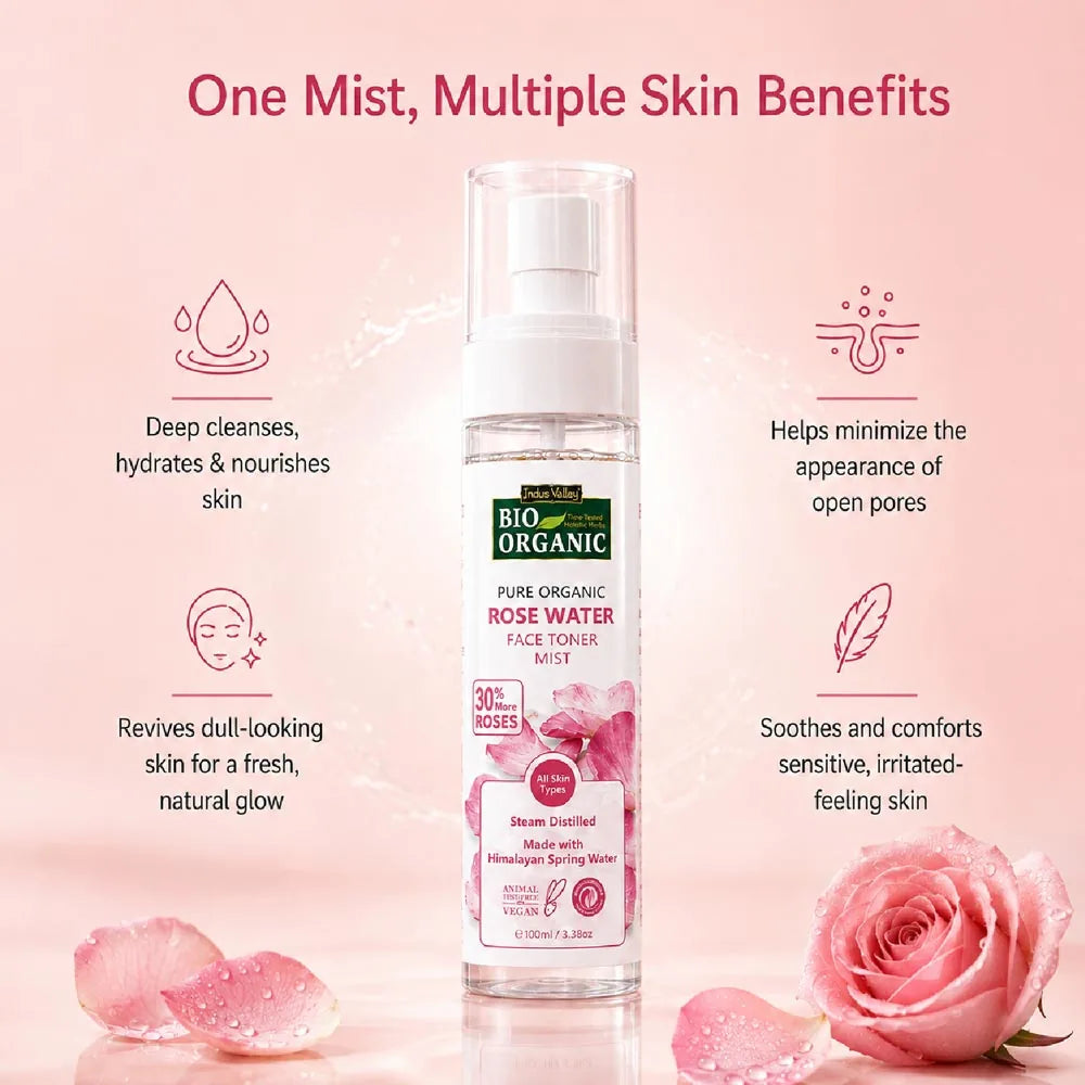 Rose water toner - One mist multiple skin benefits 