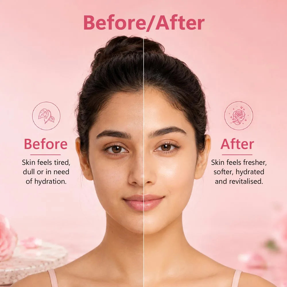 Rose water toner before/after 