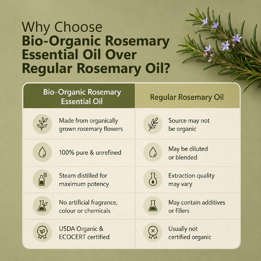 Pure & Organic Rosemary Essential Oil – 100% Natural for Hair Growth & Scalp Health (15ml)