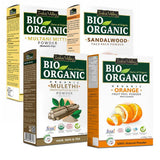 Bio Organic Sandalwood Face Pack Powder, Orange Peel Powder, Mulethi Powder & Multani Mitti Powder