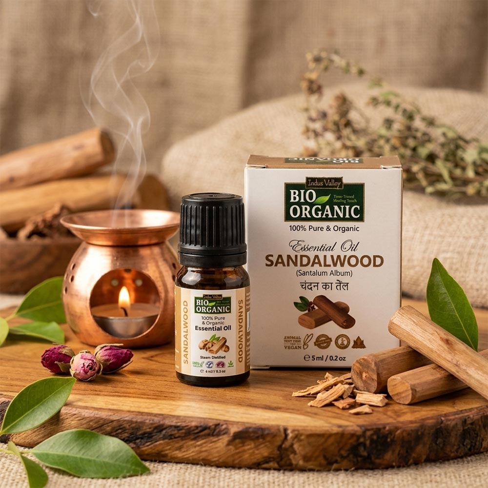 Bio Organic Sandalwood Essential Oil for skin whitening - 100% Natural & Pure (5ml)